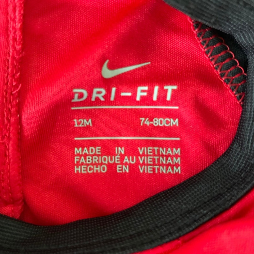 Nike Dri-FIT Baby Bodysuit Red Black Nothin But Naps Long Sleeve 12M J238-023 - Picture 2 of 16